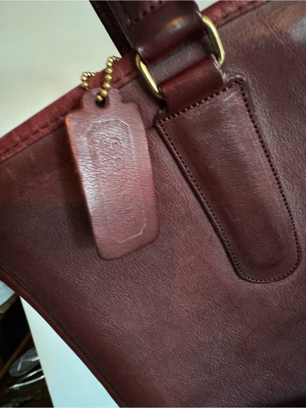 Rare Vintage 70’s Coach Burgundy Leather Top-Handle Satchel - Bonnie Cashin - Picture 2 of 7